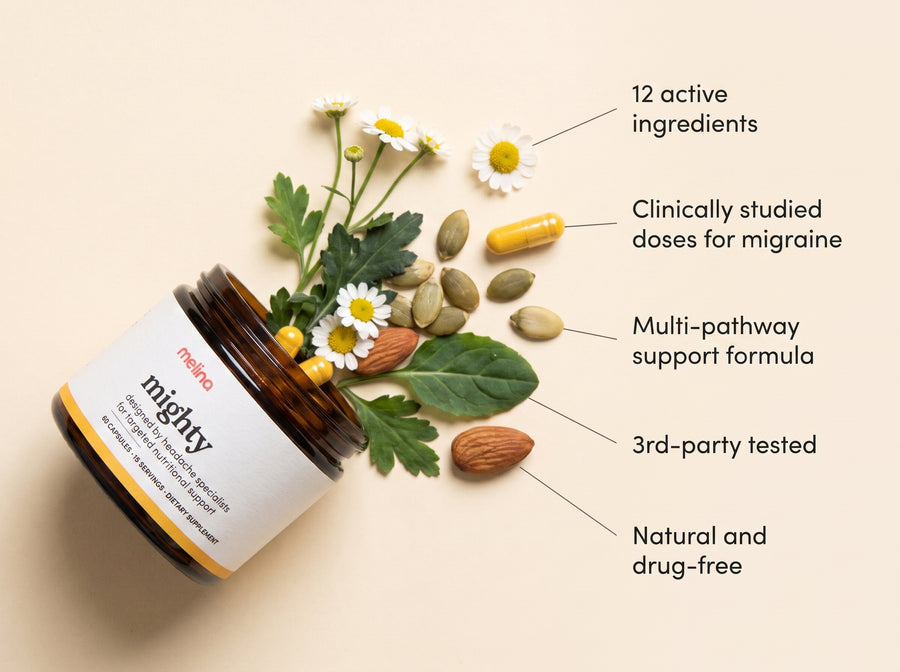 Close-up: supplement facts label / capsules macro shot