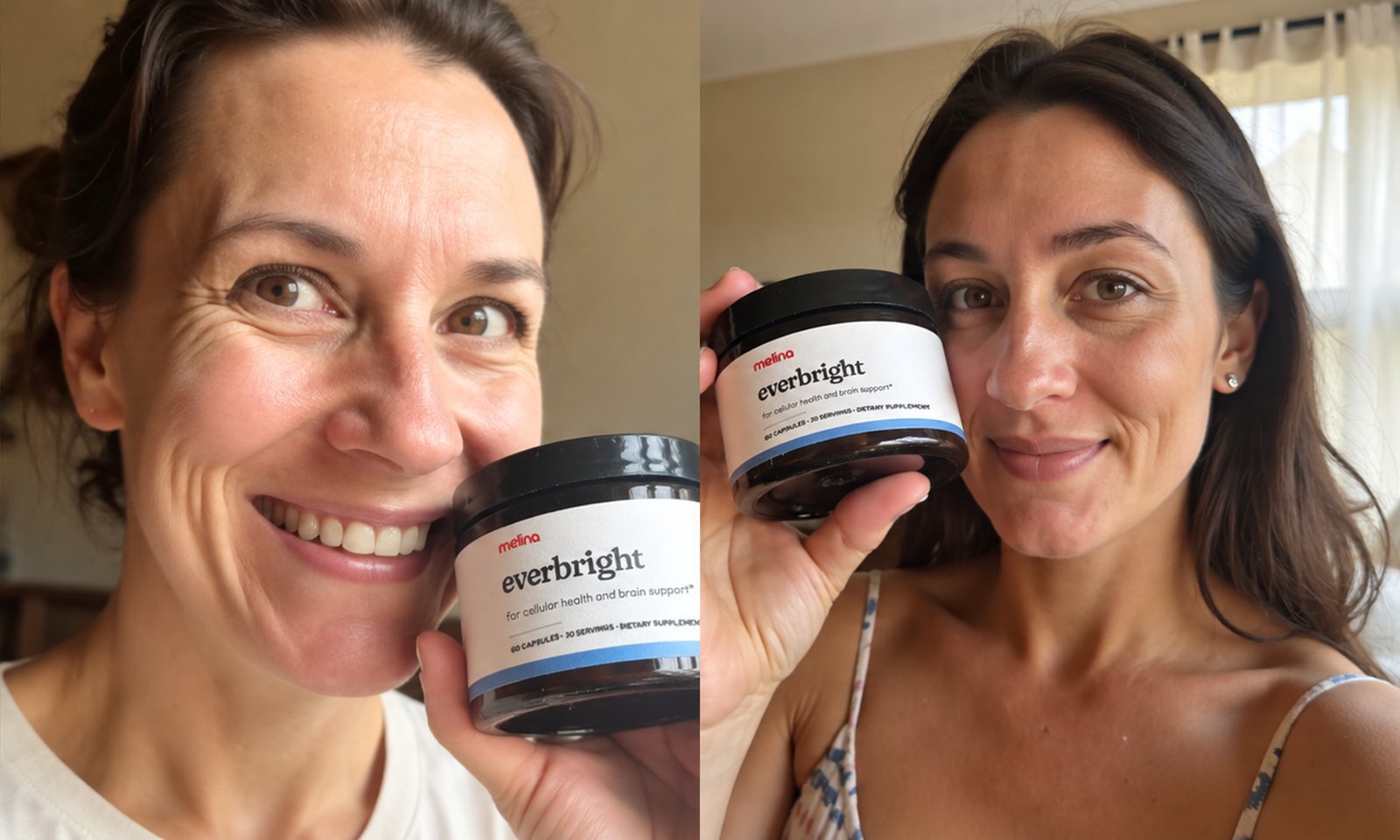 Two moms holding their jar of Everbright