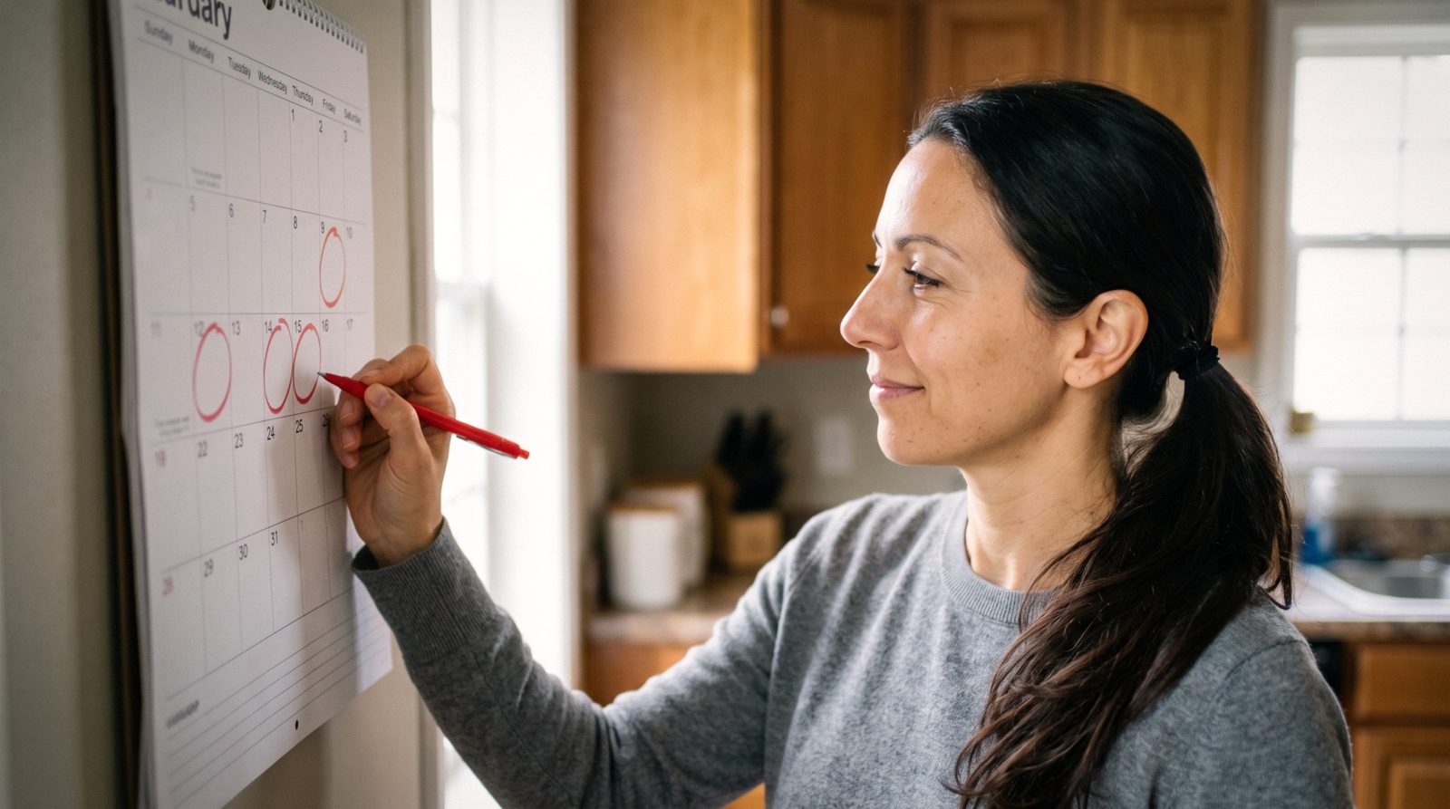 Counting migraine days on the kitchen calendar