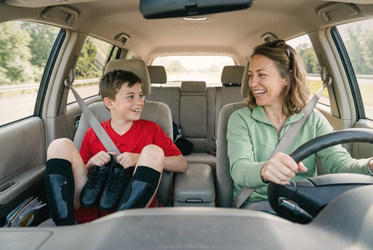 Driving Owen to his game, from the driver's seat this time