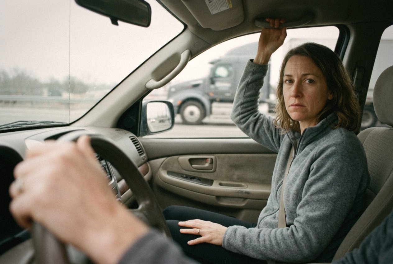 In the passenger seat on the highway, where I rode for most of a year